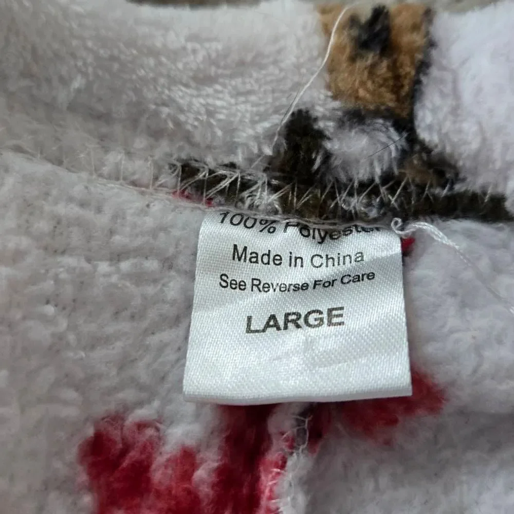 Reindeer fleece pajama pants L